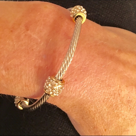 Pretty Silver and gold twisted cuff bracelet
