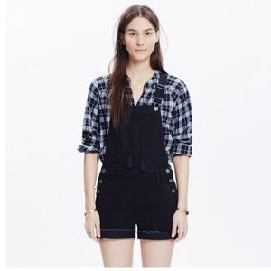 Madewell Adirondack black short overalls