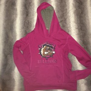 A dark pink sweatshirt