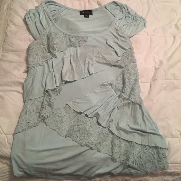 Light blue lace blouse