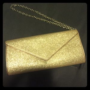 Gold sparkly clutch