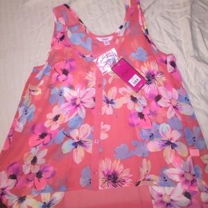 Candies Sheer hi lo  Tank Top