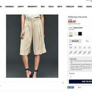 GAP Wide-leg Crop Pant Khaki Sz 14 Tall