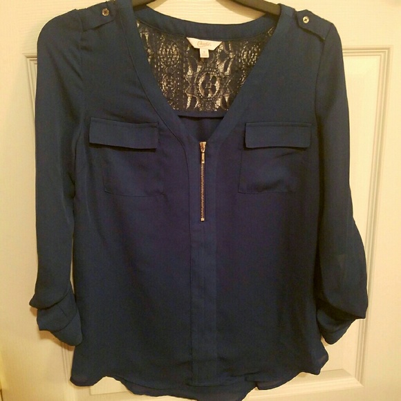 Blue long sleeve blouse