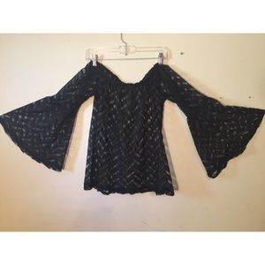 Lace Bell Sleeve Top 1970's Style