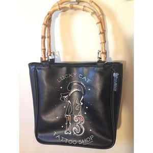 Lucky Cat Tattoo Shop Bamboo Purse