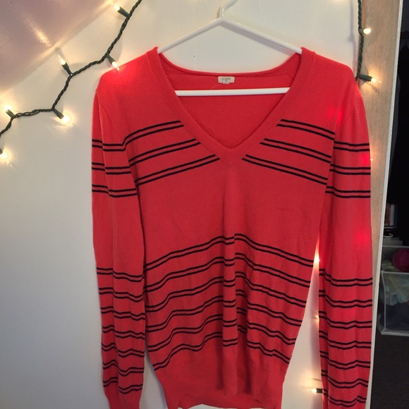 J.Crew striped v-neck sweater