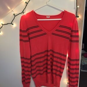 J.Crew striped v-neck sweater