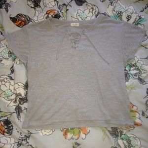 Brandy Melville Lace-Neck Crop Top