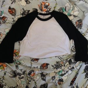 American Apparel Cropped Baseball Tee