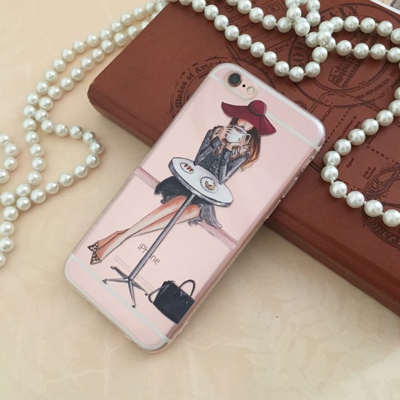 FASHION GIRL IPHONE  X / XS PLUS SILICONE COFFEE - Picture 2 of 3