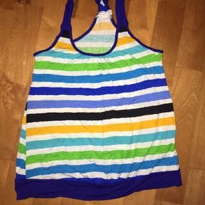 Body central striped tank top