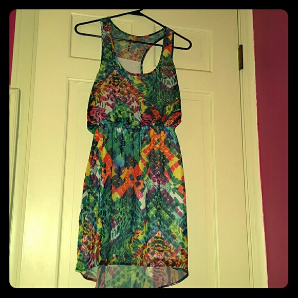 Colorful racerback high-low dress
