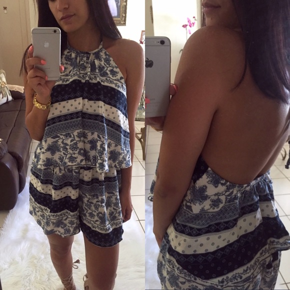 |FINAL PRICE| Printed Halter Romper - Picture 3 of 3