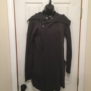 Long Sleeve Two Button Up Sweater