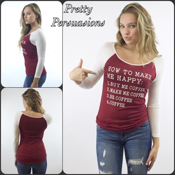 SOLD ✨"How To Make Me Happy" Raglan Graphic Top - Picture 4 of 4