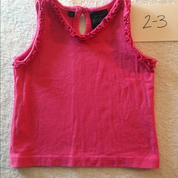 Mini Boden 2/3 ruffled neck tank top