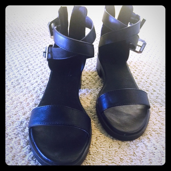 Black ankle strap sandals