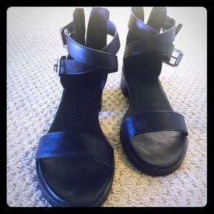 Black ankle strap sandals