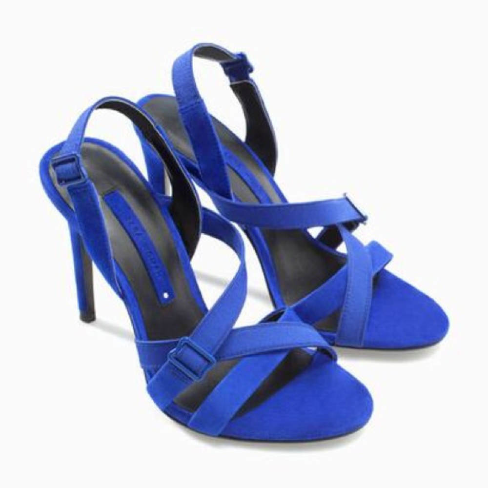 Zara Blue Suede Stilettos