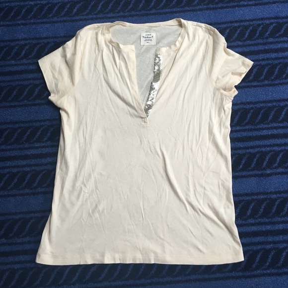 J. Crew Tissue Sequin-planet Henley - Picture 2 of 3