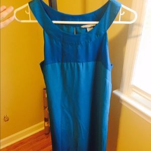 H&M blue silk dress.