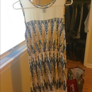 H&M yellow and blue dress.