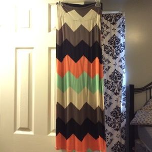 chevron maxi skirt