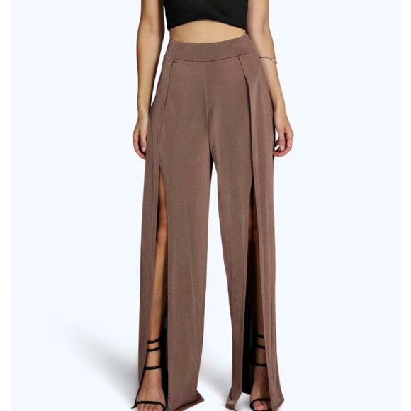 high waist open leg pants