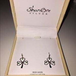 Sterling silver shamrock earrings