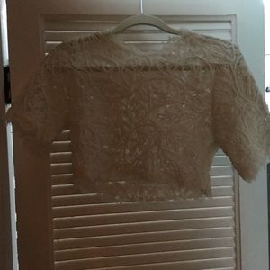 Floral Appliqué crop top