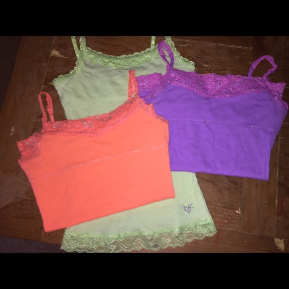 3 Justice size 12 Camis w shelf bra.