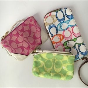 Bundle: 3 Coach Wristlet Wallets