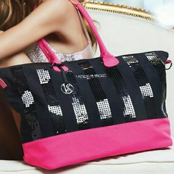 💕♡Victoria's Secret Black Sequin Tote NWT♡💕