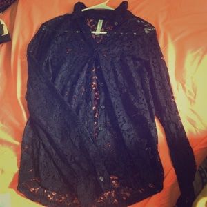 Aeropostale Lace See-through long sleeve shirt