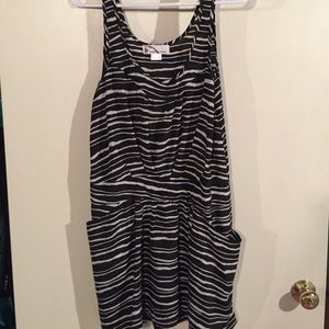 Zebra print dress with pockets