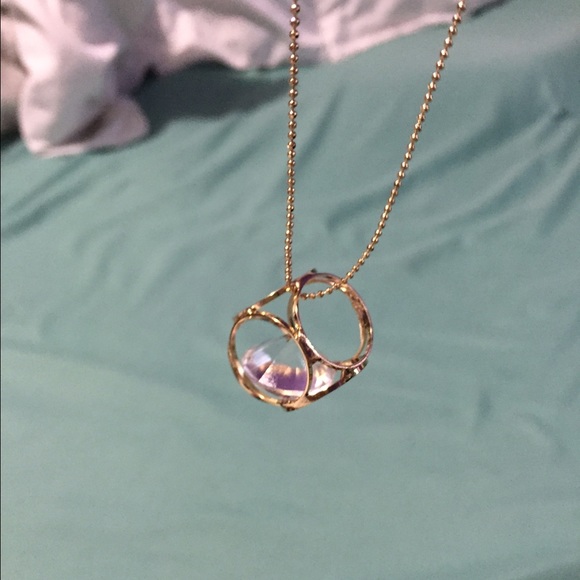 Gold geometric necklace and earrings