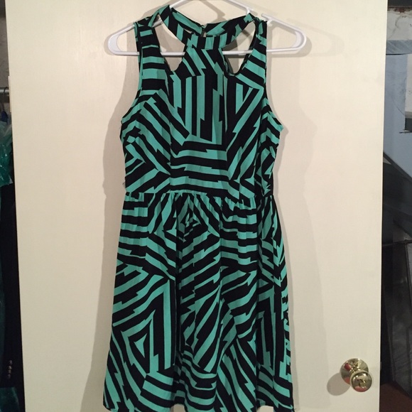 One Clothing green and black dress
