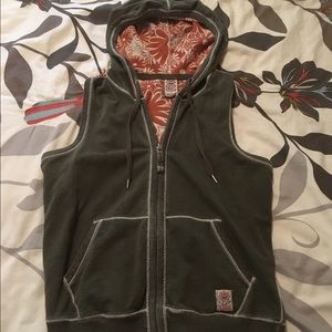 Lucky brand zip vest hoodie