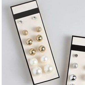 Jewelry - Ball earring set of 6 pairs