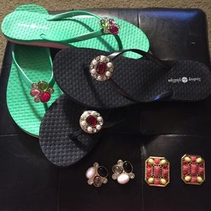 Two pairs of Lindsay Phillips flip-flops