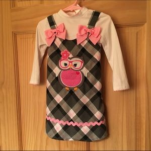 Youngland Girls' Plaid Dress with Undershirt Youngland Girls' Plaid Dress with Undershirt