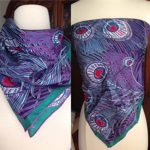 Vintage Liberty London Scarf - Peacock Design