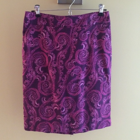 Purple paisley pencil skirt