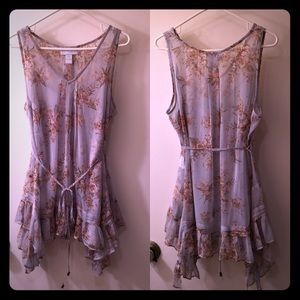 Jessica Simpson Maternity Gray Floral Blouse sz L