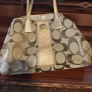 Gold Coach handbag