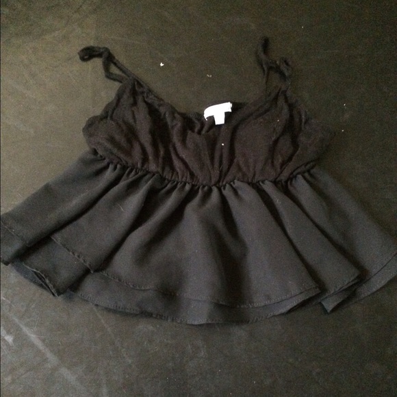 NWOT Charlotte Russe Chiffon Ruffle Crop Tank Top