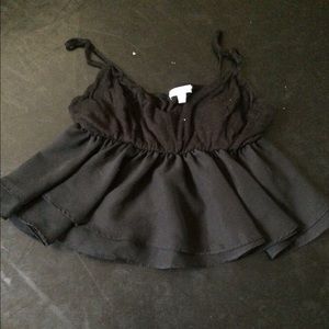 NWOT Charlotte Russe Chiffon Ruffle Crop Tank Top