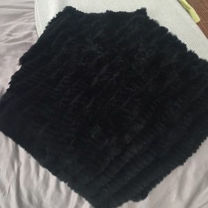 Bcbg Rabbit fur poncho- worn once