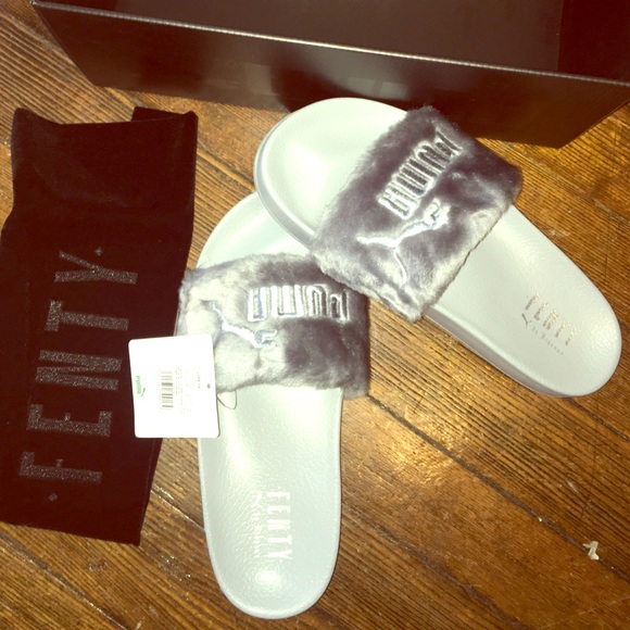 Fenty Grey Slides
